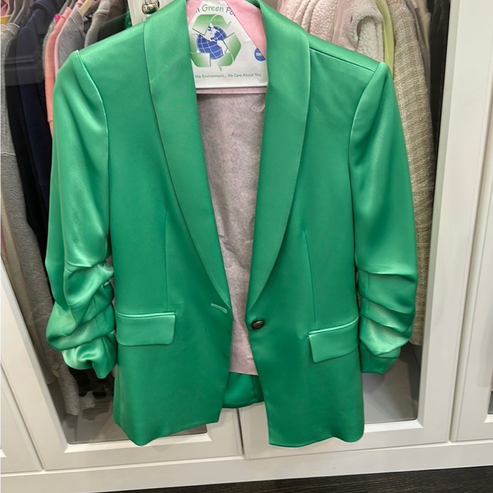 Alice and Olivia green blazer jacket 2 S